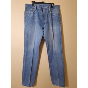 Levis 501 Button Fly Jeans Mens 36 x 34 Straight  Moto Biker Rider Scrambler‎